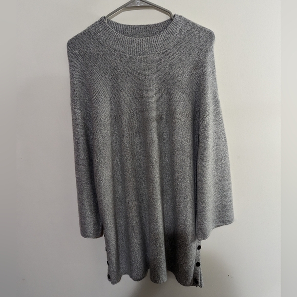 Premise Sweaters - Premise Women's 2X Knit Heathered Sweater With Button Detail